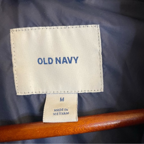 OLD NAVY Women’s Navy White Full Zip Rain Coat Wind Breaker Size Medium - Picture 4 of 12